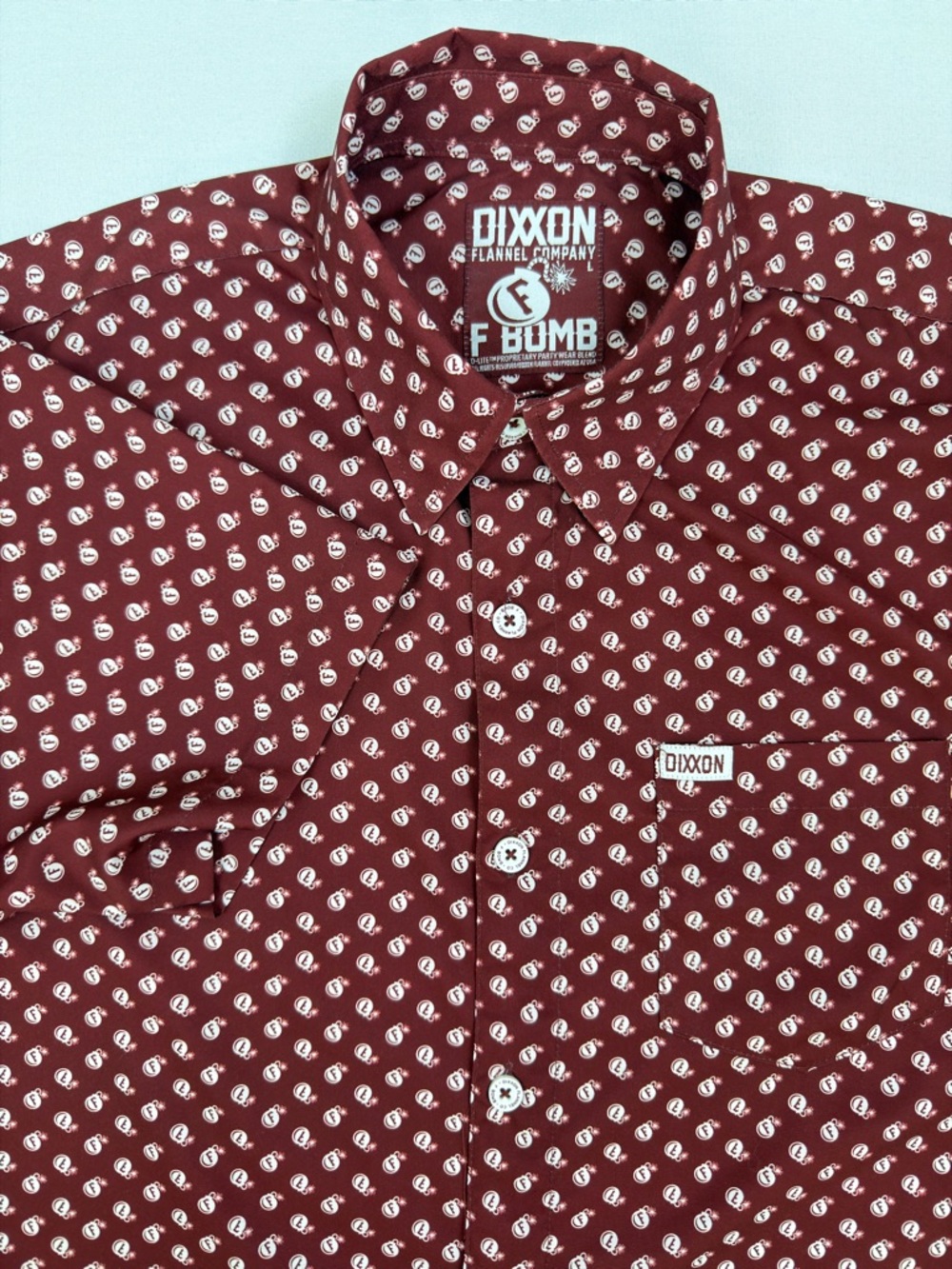 DIXXON “F Bomb” Button Up Shirt Size L - Picture 2 of 7